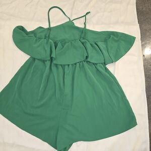 SHEIN Green Off-Shoulder Romper
